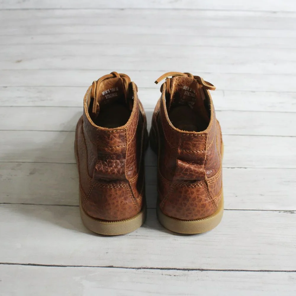 Sperry Men's Brown Leather Chukka Hi Top Boat Shoe Boots Size 9.5 M Lace